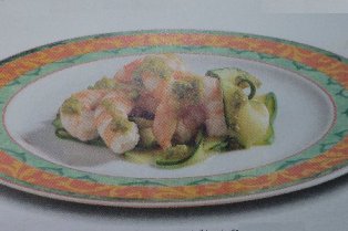 code di scampi e zucchine al basilico