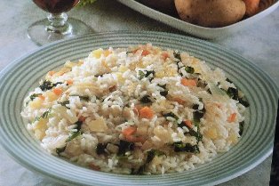 riso con erbette e fontina