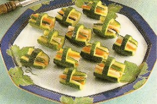 cestini di zucchine con carote e rape