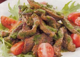 straccetti con rucola e pomodorini